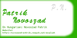 patrik novoszad business card